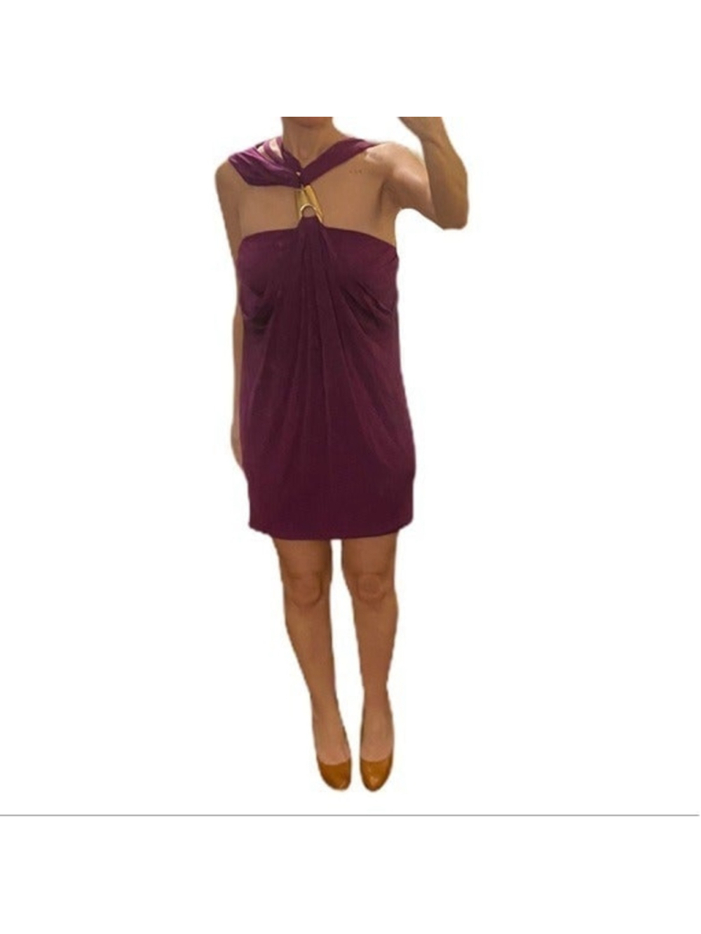 Bebe Purple Sexy Halter Dress NWT